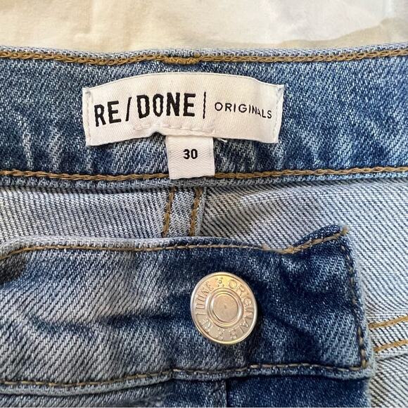 Re/Done Jeans High Rise Stove Pipe Jean in Livedilight Blue size 30 - Picture 5 of 16
